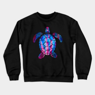 Red and Blue Watercolor Sea Turtle Crewneck Sweatshirt